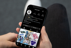 Smartphone with instagram profile